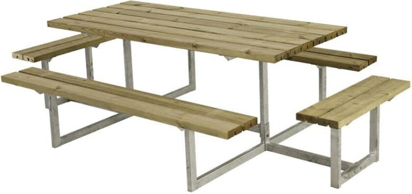 Benkbord PLUS Basic med Ekstra Sitteplasser Trykkimpregnert Tre