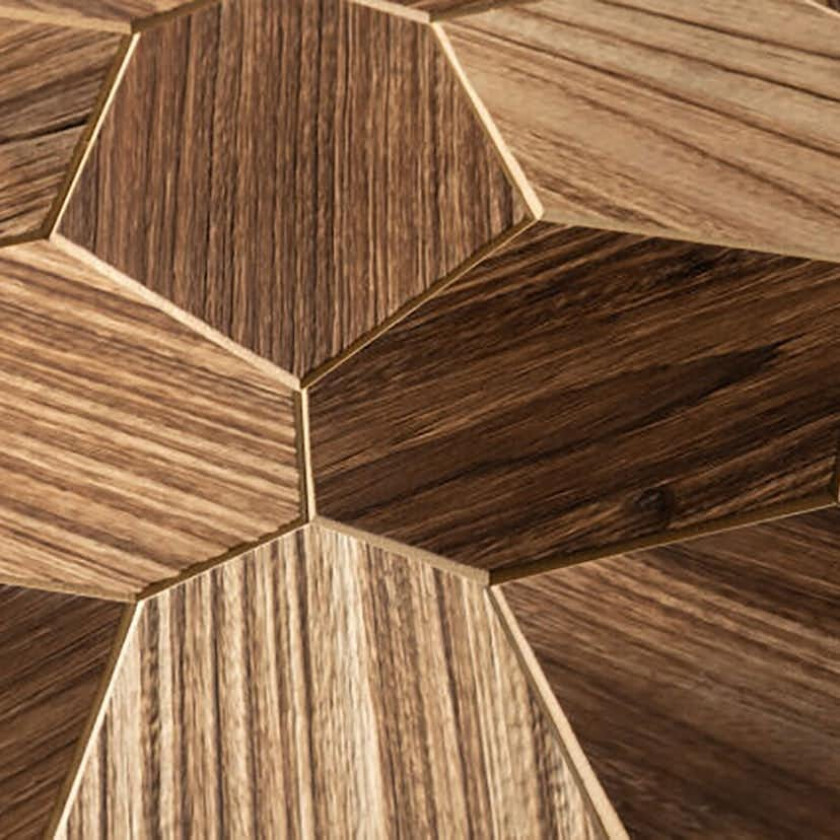 Veggpanel Emotionwood Hexagon Abachi Yakisugi