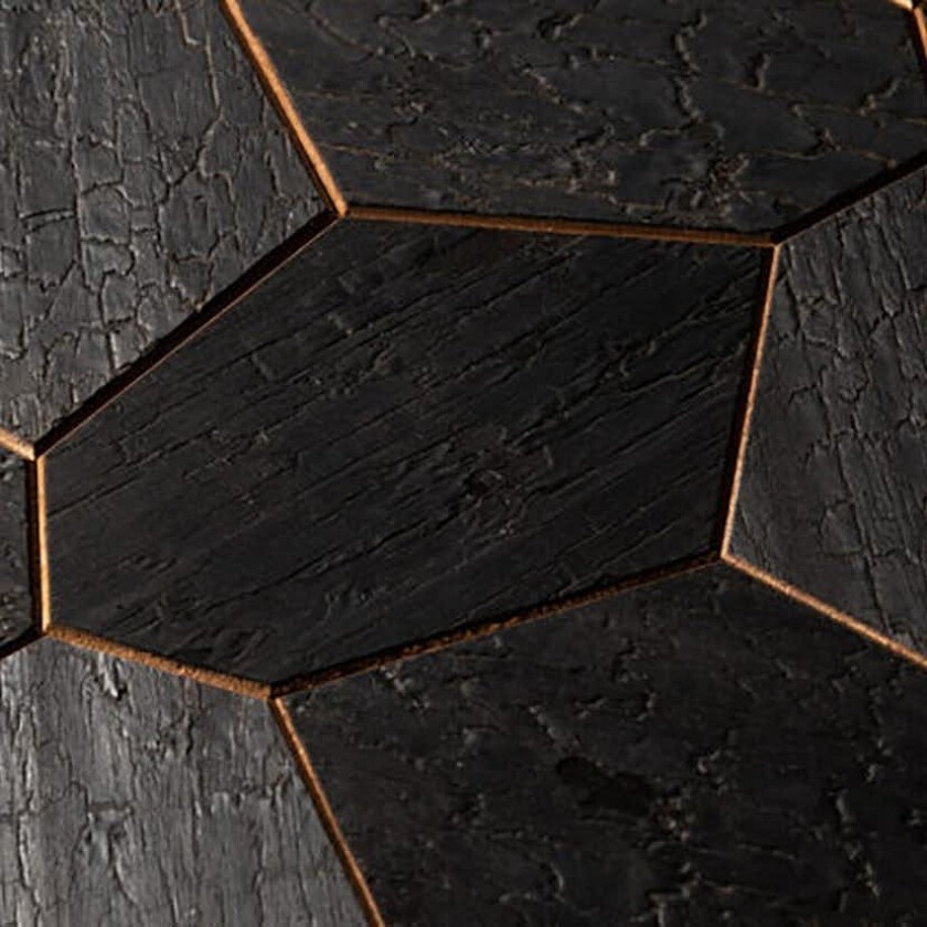 Veggpanel Emotionwood Hexagon Abachi Yakisugi