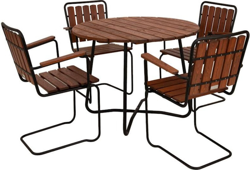Spisegruppe Eden Wood Wilma Ø100 cm med 4 Stoler