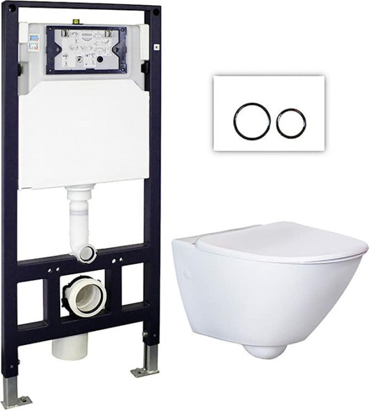 Toalett Bathlife Spola Vegghengt inkl Sisterne