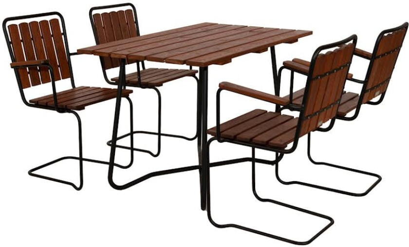 Spisegruppe Eden Wood Wilma med 4 Stoler
