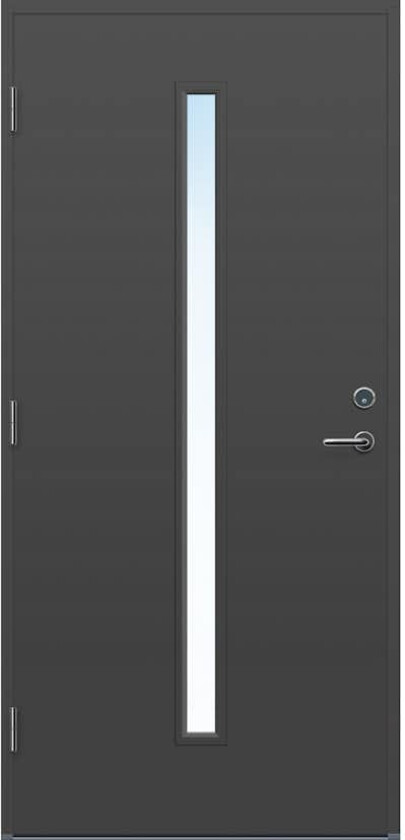 Ytterdør Bygg1 Hovdeby Frostet glass