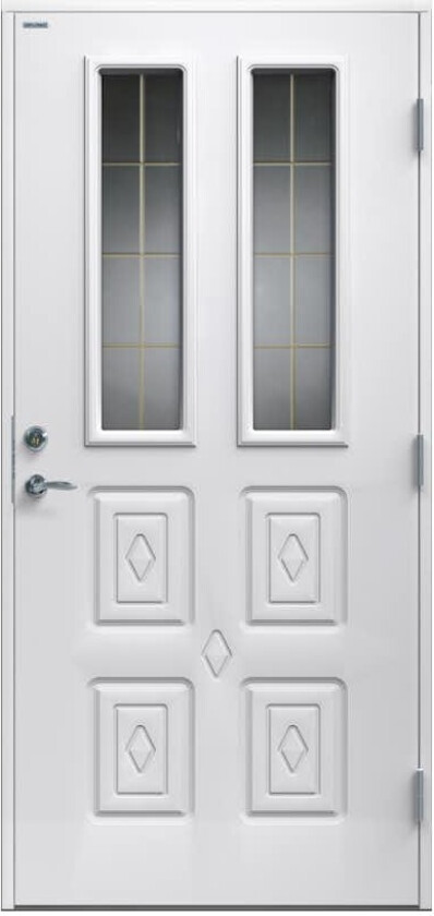 Ytterdør Diplomat Martine Sotet glass Hvit