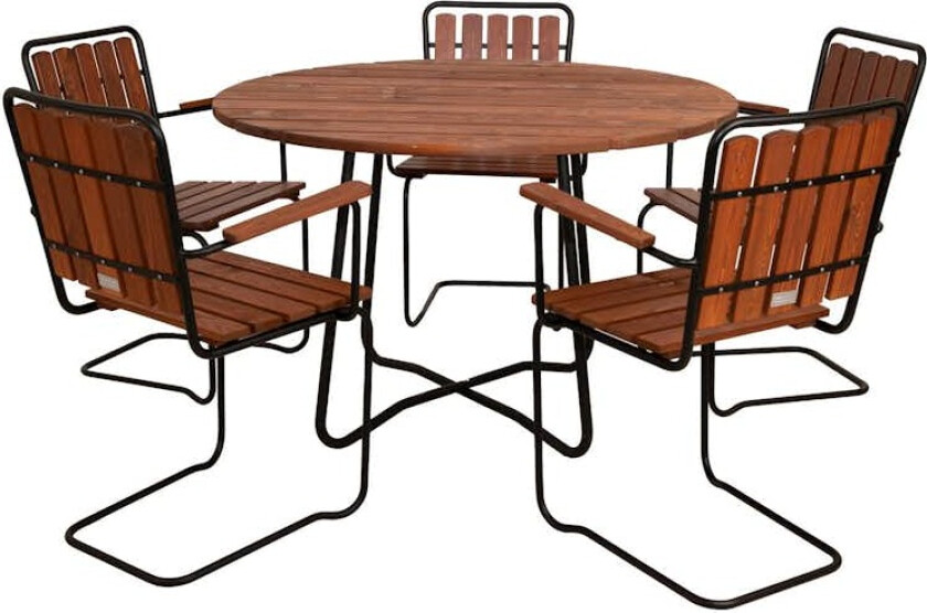 Spisegruppe Eden Wood Wilma Ø120 cm med 5 Stoler