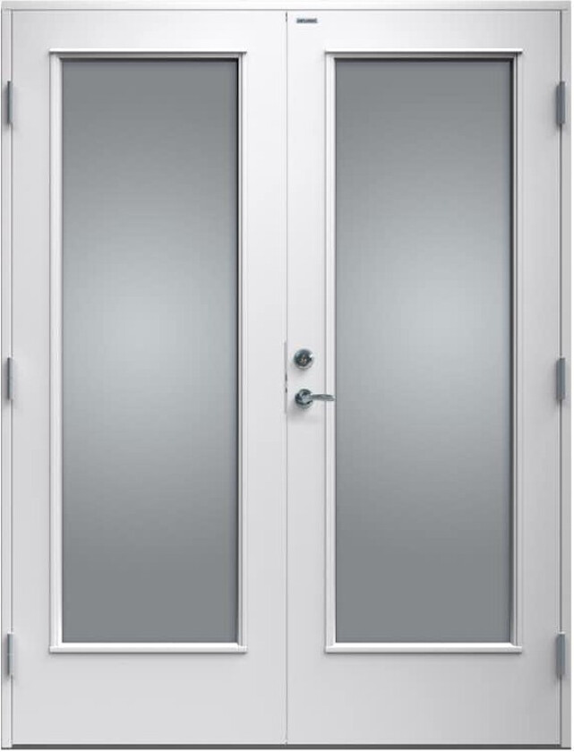 Tofløyet Ytterdør Diplomat Helt GLASS Hvit Klart Glass