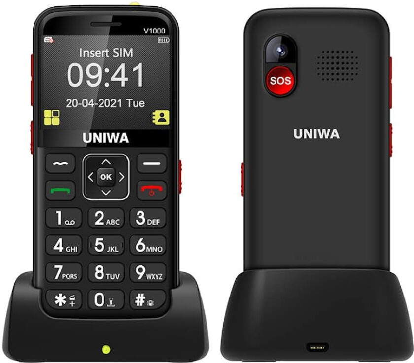 Mobiltelefon Uniwa V1000 for Eldre