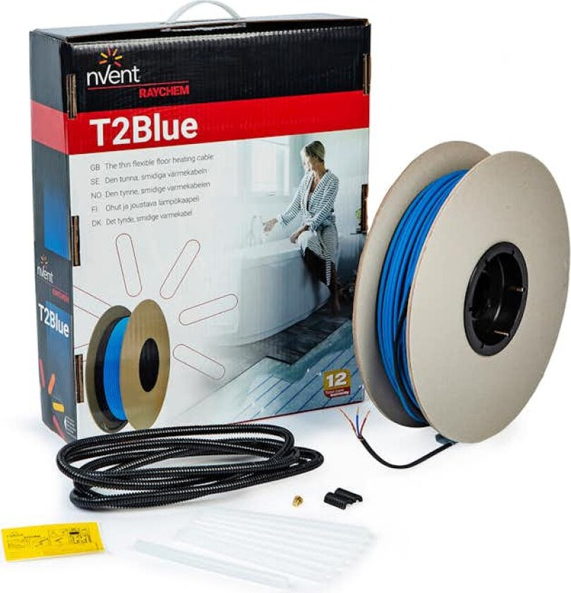 Gulvvarmekabel RAYCHEM T2Blå-10 uten Termostat