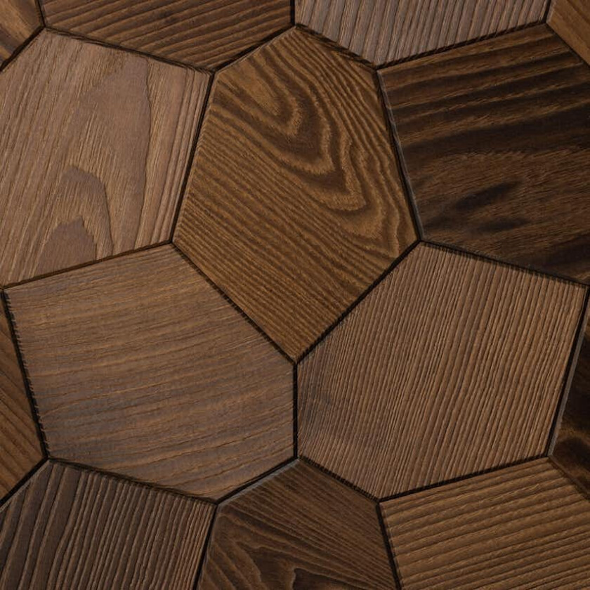 Veggpanel Emotionwood Hexagon