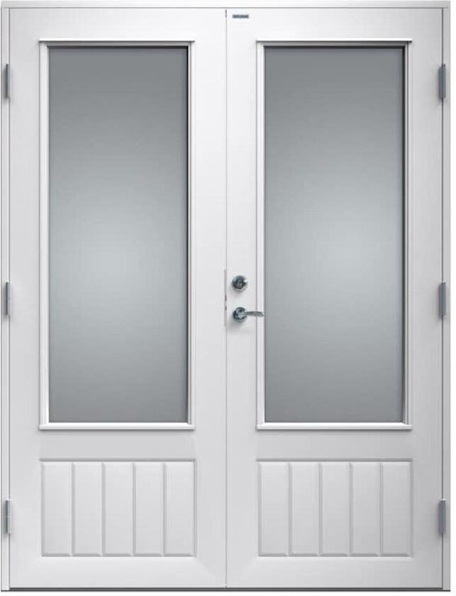 Tofløyet Ytterdør Diplomat GLASS16 Hvit Klart Glass