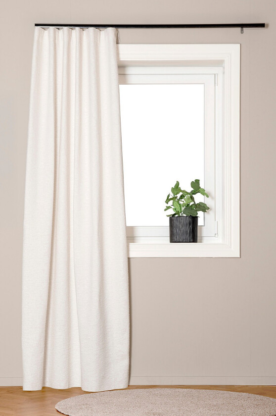 Bouclé-gardin Hilma 132x250cm - Hvit