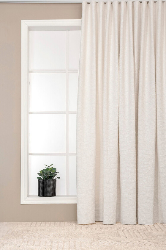 Bouclé-gardin Extra Wide Hilma 268x280cm - Hvit