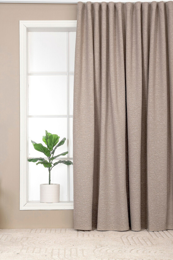 Bouclé-gardin Extra Wide Hilma 268x280cm - Brun