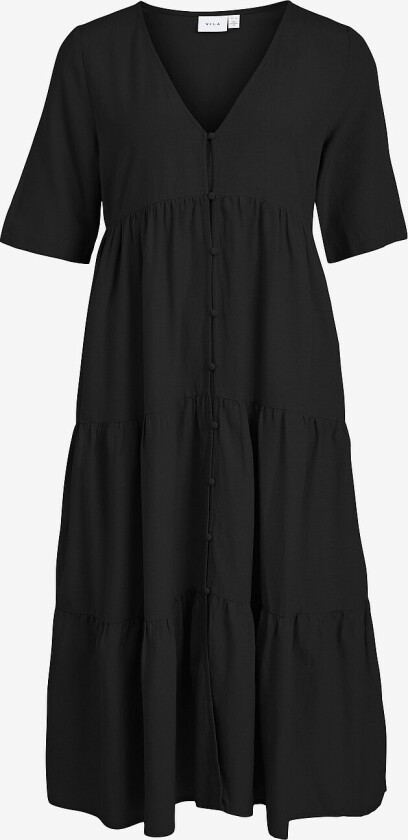 Kjole viPrisilla V-neck 2/4 Midi Dress - Svart