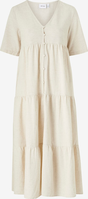 Kjole viPrisilla V-neck 2/4 Midi Dress - Brun