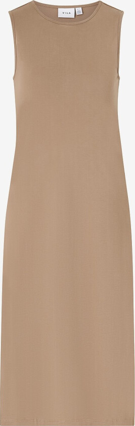 Kjole viModala O-neck S/L Midi Dress - Natur