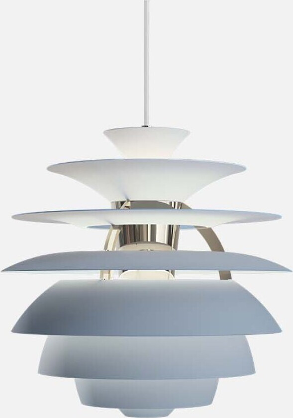 PH Snowball taklampe - dusty blue/krom