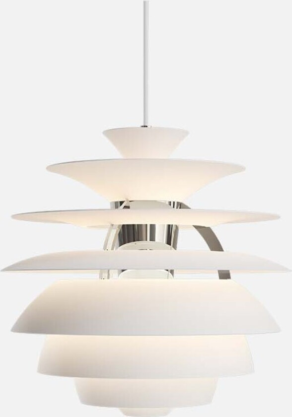 PH Snowball taklampe - soft white/krom