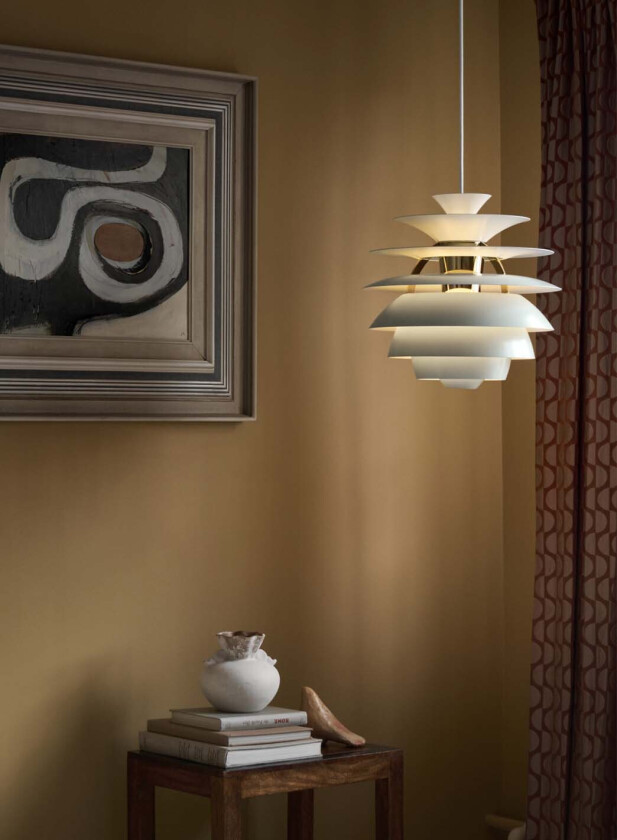 PH Snowball taklampe - dusty blue/messing