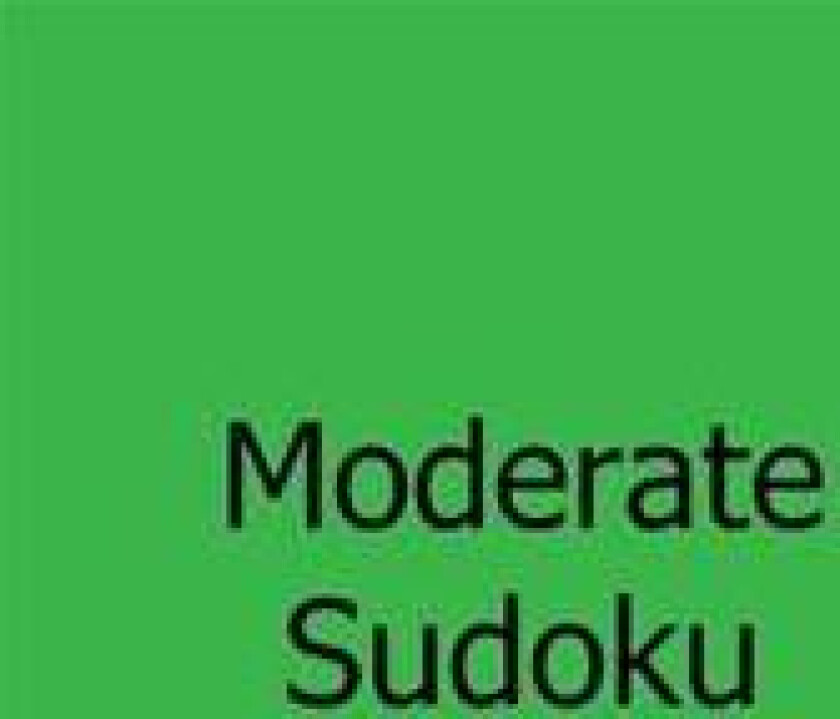 Moderate Sudoku: Level 1: Large Grid Sudoku Puzzles