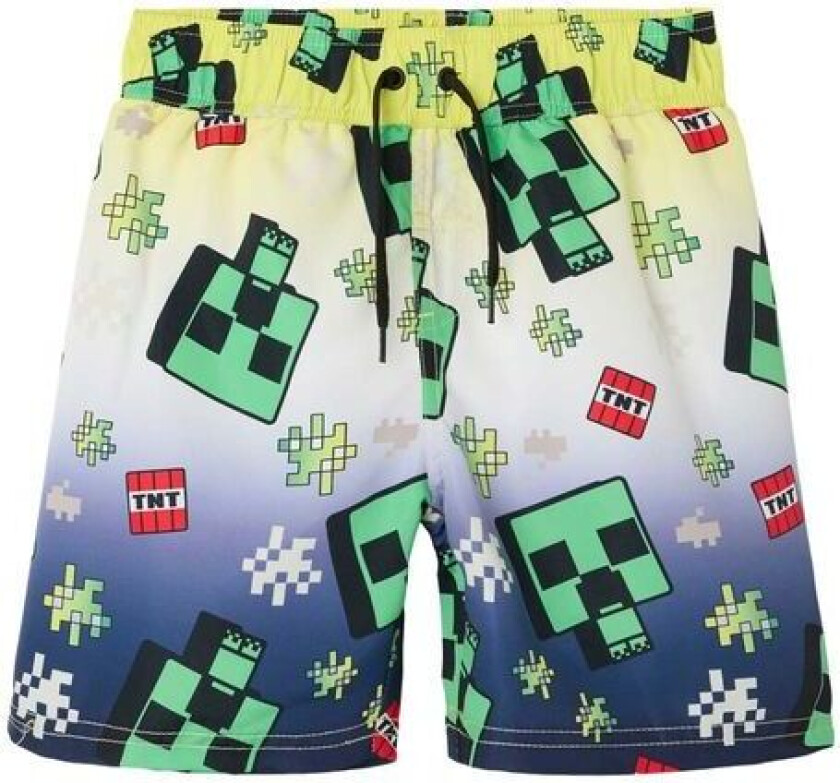 Name It Nkmmyx Minecraft badeshorts, Safety Yellow