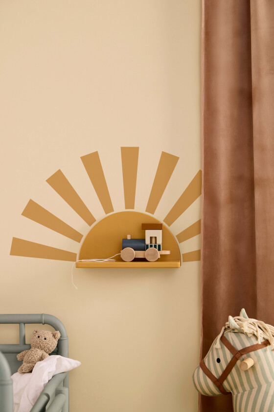 STAR Hylle Sirkel inkl Klistremerke, Sennep - Hyller & Skap