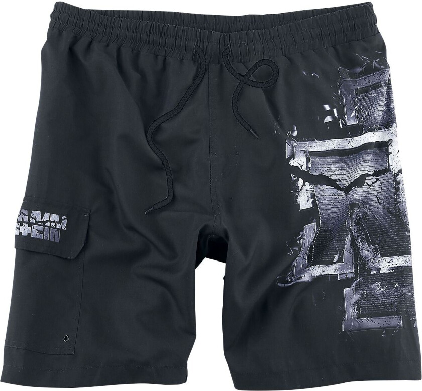 Badeshorts - Broken Logo - L til 3XL - Herrer - svart-grå