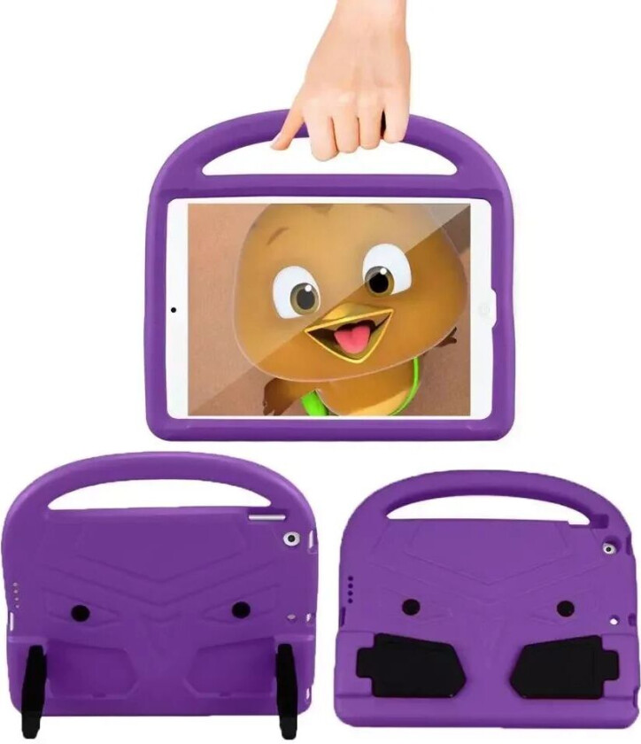 iPad 10.2" (2021 / 2020 / 2019) Barn Deksel med Stativ & Bærefunksjon - Lilla