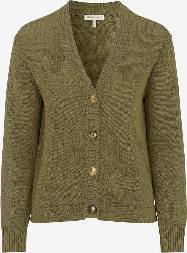 Cardigan i lin Lova - Grønn