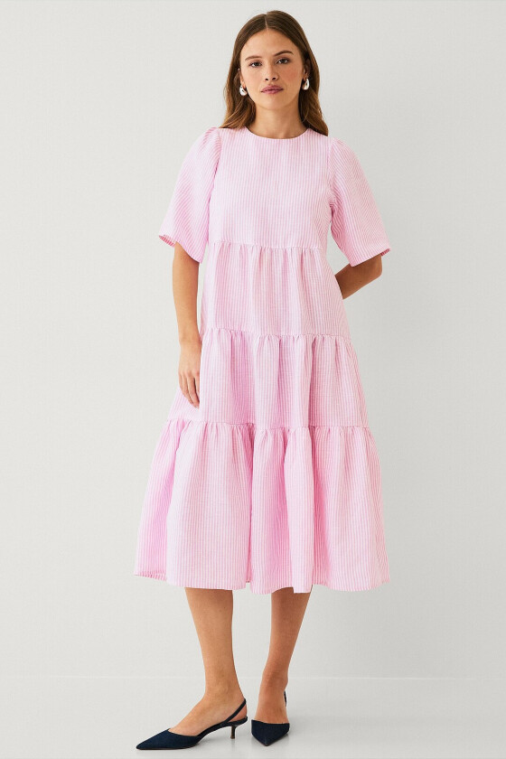 Kjole i lin Judith Dress - Rosa