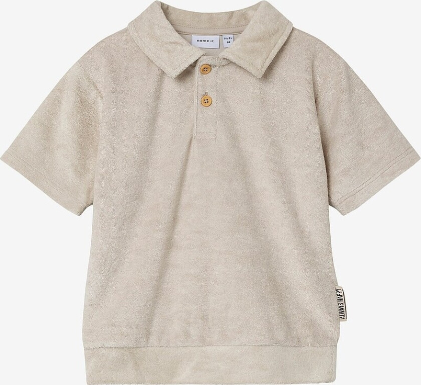 Skjorte nmmFrede Nreg Terry SS Polo Box i frotté - Beige
