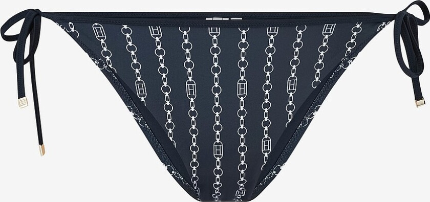 Bikinitruse Cheeky String Side Tie Print - Blå