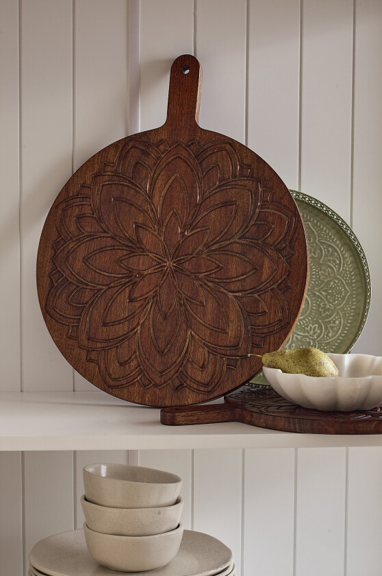 Skjærefjøl Flora diameter 38 cm - Brun