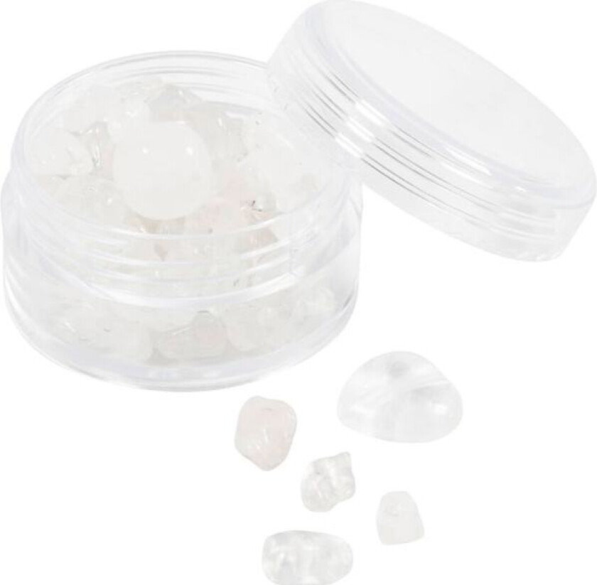 Krystallperler, Klar kvarts, 7-12 mm, 1 mm, transparente farger, 63stk./ 1 pk.