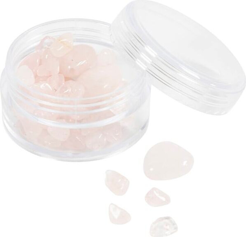 Krystallperler, Rosenkvarts, 7-12 mm, 1 mm, rosa, 63stk./ 1 pk.