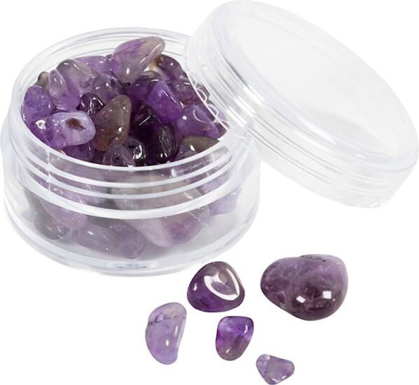 Krystallperler, Ametyst, 7-12 mm, 1 mm, lilla, 63stk./ 1 pk.