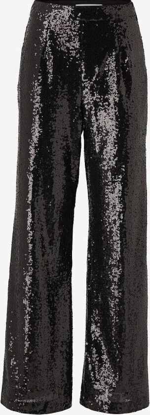 Paljettbukse slfAlaia HW Long Sequins Pant - Svart