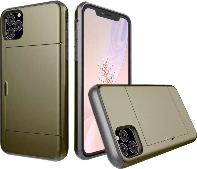 iPhone 11 Hard Plast Deksel m. Kredittkortlomme - Mørk Blå