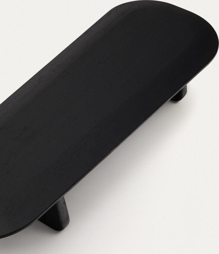 KAVE HOME Pirita salongbord i massiv eik i sort finish, 146 x 56,5 cm FSC 100%.