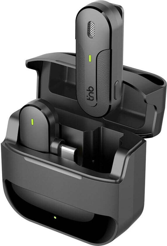 INFLUENCE PRO - Trådløs Mikrofon m. Ladeetui - USB-C - Svart