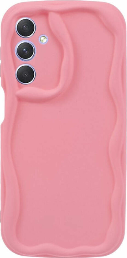 Samsung Galaxy S23 FE Fleksibelt Plast Deksel med Bølgete Kanter - Pink