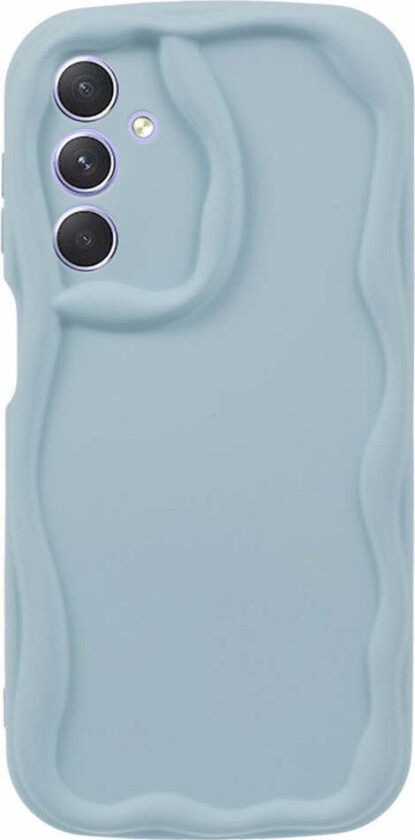 Samsung Galaxy S23 FE Fleksibelt Plast Deksel med Bølgete Kanter - Blå