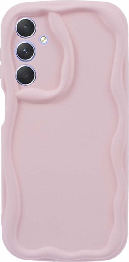 Samsung Galaxy S23 FE Fleksibelt Plast Deksel med Bølgete Kanter - Rosa