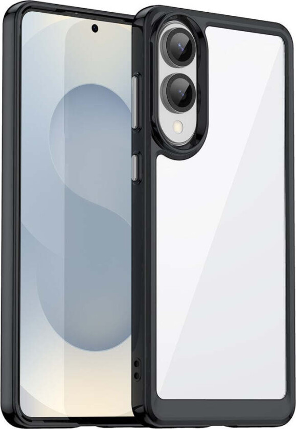 Samsung Galaxy S25 Edge Hybrid Plast Deksel - Gjennomsiktig / Svart