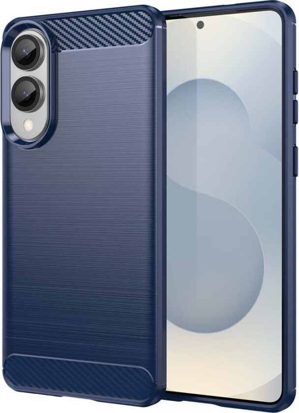 Samsung Galaxy S25 Edge Brushed Carbon Fiber Fleksibelt Plast Deksel - Blå