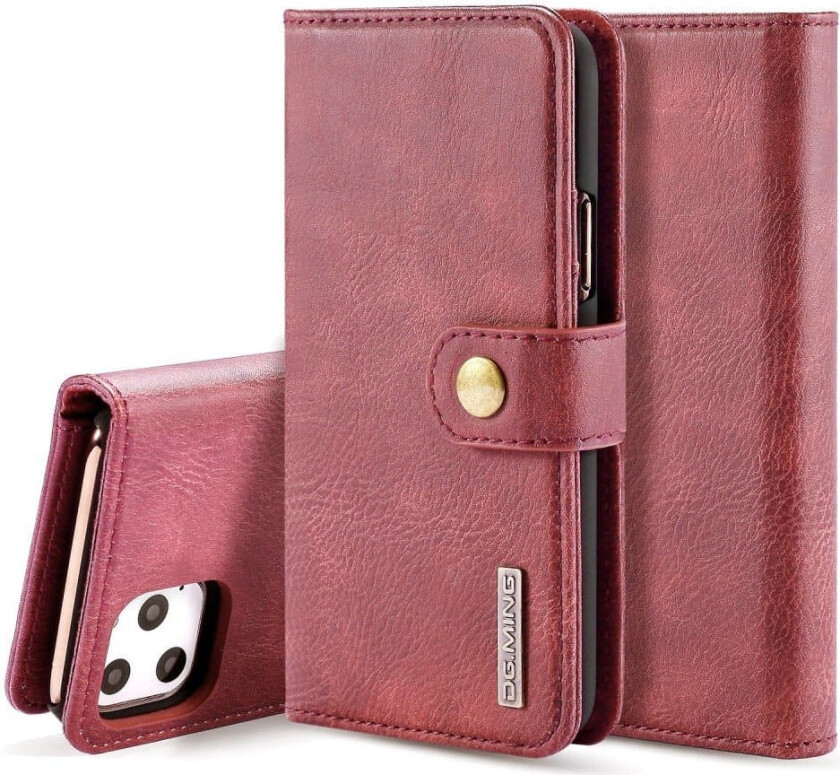 DG.MING iPhone 11 Pro Max Split Lommebok-deksel I Lær - Rød