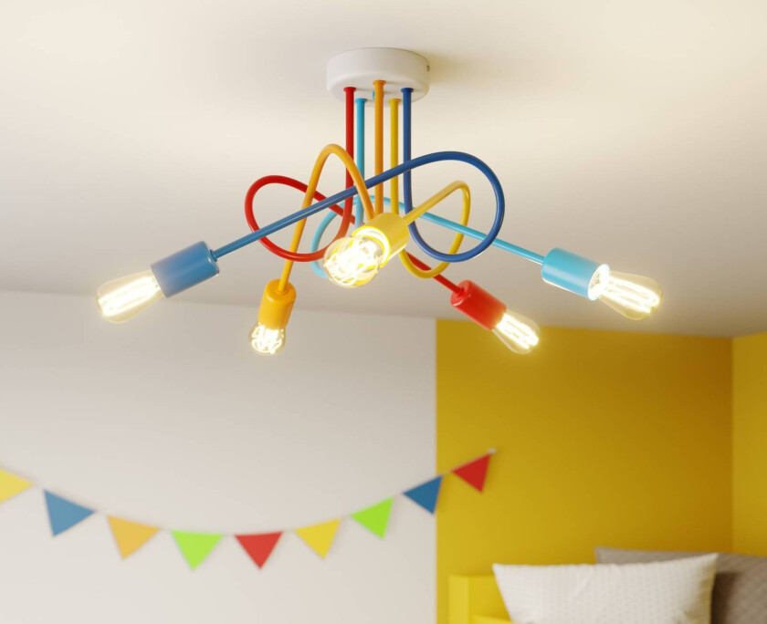 Oxford taklampe, femflammet, fargerik