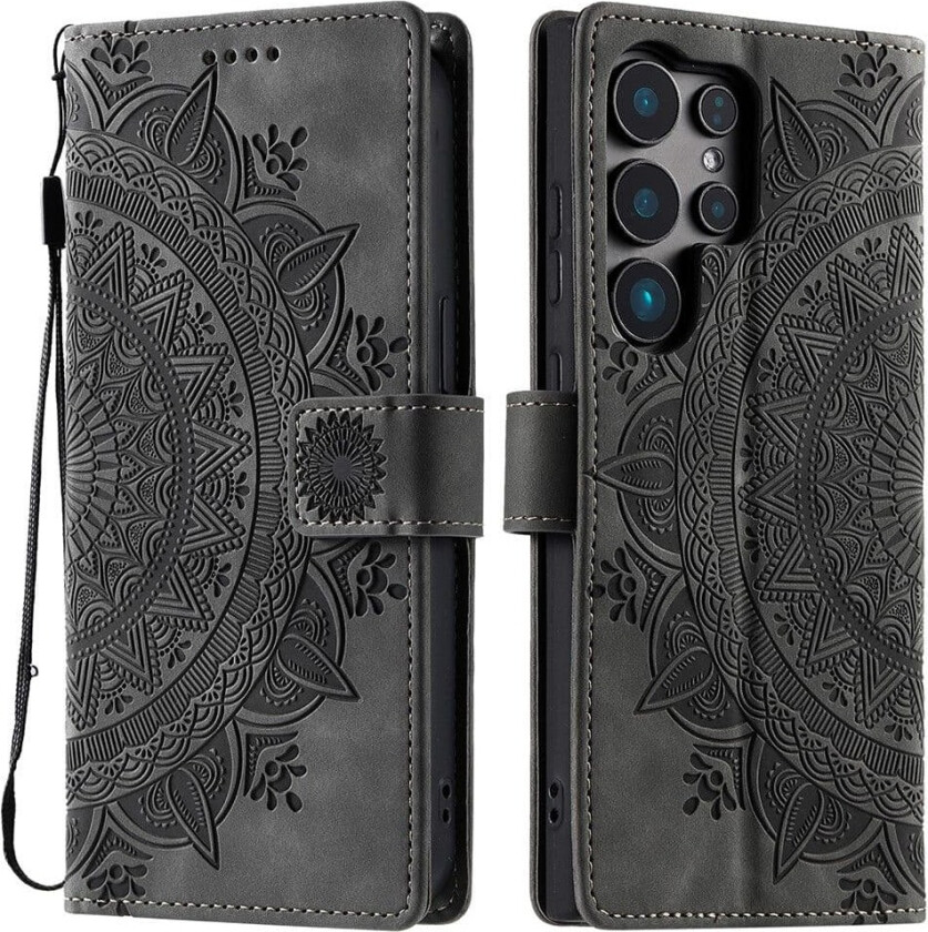 For Samsung Galaxy S25 Ultra Lommebok Deksel Shell Mandala Blomstermønster