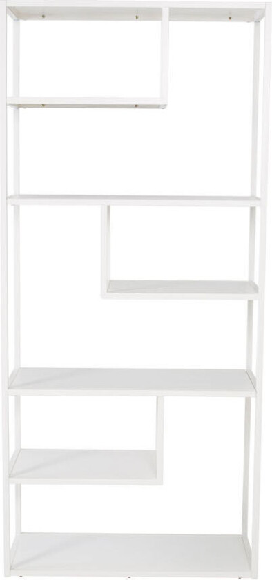 Staal hylle 6 hyller, hvit.