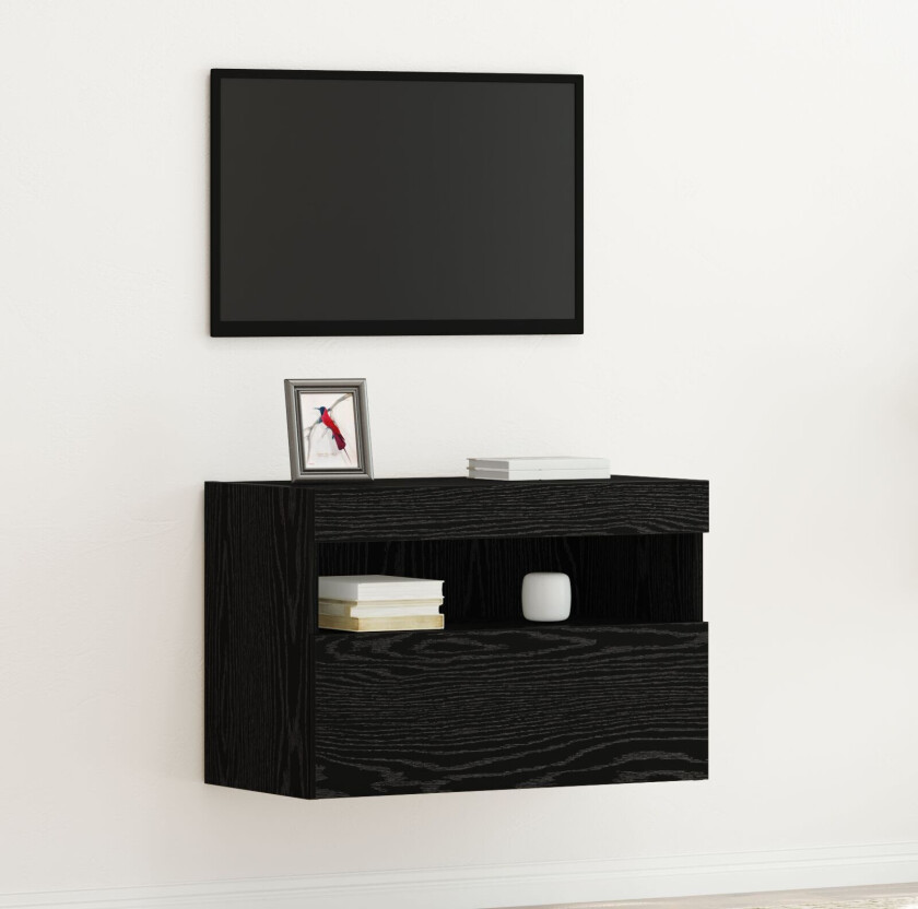 TV veggskap Svart eik MDF, Metall Medium Underholdningssenter